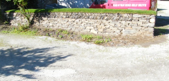 Wall at Harlyn Bay Padstow - Traditional stone hedge using rustic slate sourced close to area