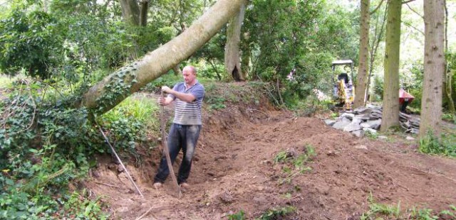 Estate at Mawnan Smith - A before shot of a pitched cornish hedge