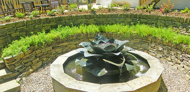 Cornish Stone Work garden Feature at Mowhay Truro