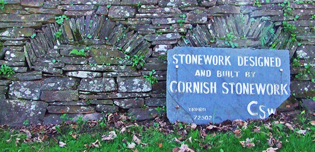 Vintage Cornish Stone Work Signage
